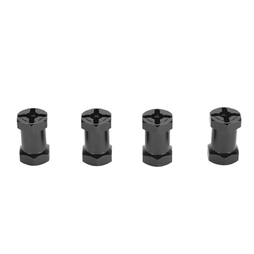 12-mm-Sechskantnabenadapter, RC-Radnabenverlängerung, 4 Stück, Leichte Standardgröße mit 4 Stiften für 1/10 RC-Automodelle (Black) von Generic