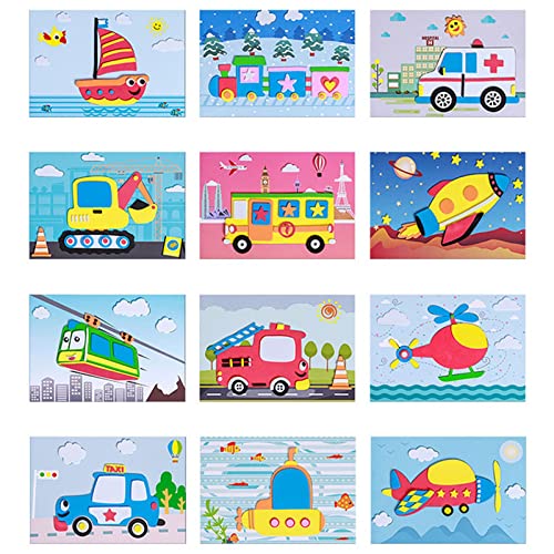 # 12 stücke DIY Kinder Tier Handgemachte Aufkleber Kinder Tier 3D Aufkleber Kindergarten Jungen Und Mädchen Puzzle Manuelle Aufkleber (C, One Size) von Generic