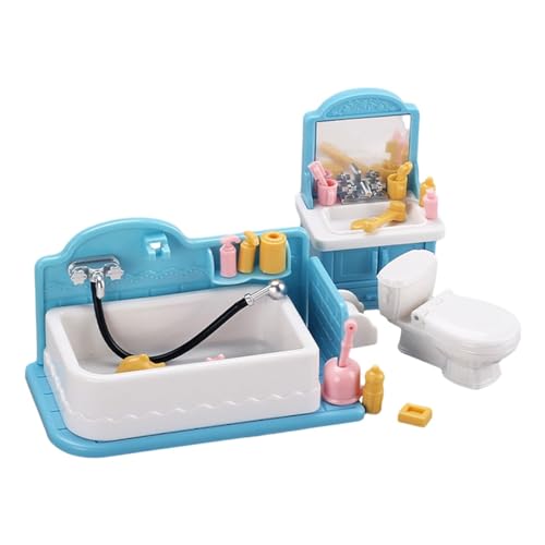 12-teilig Puppenhaus Badezimmer Set, Teile Der BJD Puppe, Inklusive Mini WC, Waschbecken, Badewanne und mehr für Kinder ab 3 Jahren von Luwecf