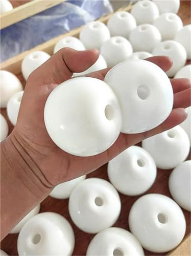 12er-Pack Leere Stressball-Hüllen for Selbermachen – weiche, cremige Hüllen mit Stopper, Basis und Deckel for EIN individuelles Set zur Herstellung von vakuumbefüllbaren Stressbällen(White 9cm) von Generic