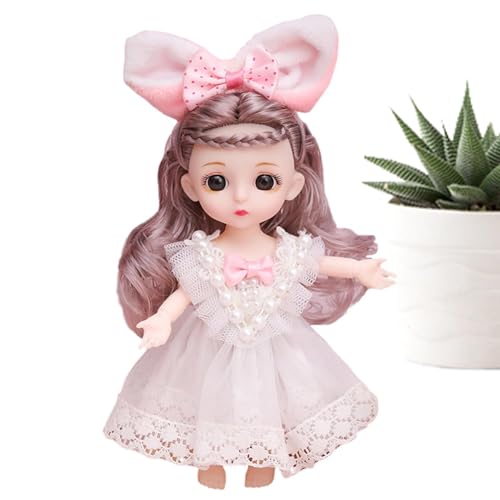 13 Joint bewegte Anime Puppe - 6.3 In Schönes Kleid Up Spielzeug, Prinzessin Mädchen Puppe Geschenk | Gelenkte Poseable Fashion Puppen Kollektion, beste Geburtstags-Weihnachtsgeschenk für kleine von Generic