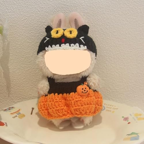 17 cm Plüschpuppenkleidung, Kürbishexen-Puppenkleidung im Halloween-Stil, Kleiner Teufel, kompatibel mit der Labu-Puppe, 2025 Neue Stilvielfalt, 17 cm Puppen-Outfit-Zubehör-Sets(C) von Generic