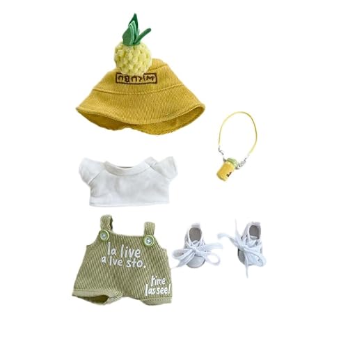 17 cm Puppenkleider-Set, kompatibel mit Labubu, 17 cm, niedliche Puppenkleidung, geeignet für Labubu-Puppenzubehör, Ananas-Baby, dreiteiliges Set & weiße Leinenschuhe & gelber Wasserkocher 17 cm Puppenkleider-Set, kompatibel mit Labubu, 17 cm, niedliche Puppenkleidung, geeignet für Labubu-Puppenzubehör, Ananas-Baby, dreiteiliges Set & weiße Leinenschuhe & gelber Wasserkocher von Generic