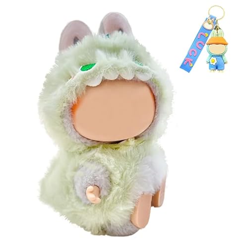 Dinosaurier Kostüm für 15-17cm Sammelfiguren | Grünes Dino Plüsch Outfit als Kleidung für Art Toys & Künstlerpuppen | Inkl. Limitiertem Anhänger (Nur Kleidung) von Generic
