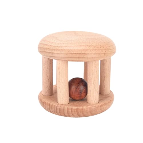 1Pc Holz Rassel Roller Für Zufällig Stil Feine Motor Lernen Sensorische Entwicklung Zpt417 (Beige, 7x7cm) von Generic