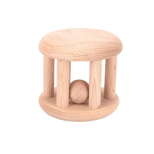 1Pc Holz Rassel Roller Für Zufällig Stil Feine Motor Lernen Sensorische Entwicklung Zpt417 (Khaki, 7x7cm) von Generic