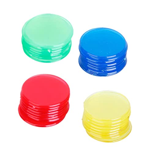 2 cm Bingo-Chips (rot, gelb, blau, grün) – 100 Stück – wiederverwendbar und durchscheinend – ideal für Bingo-Spiele von Generic