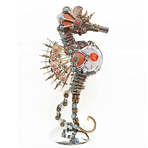 2-in-1-Seepferdchen Metall, 2100-teiliges Seepferdchen-Montagemodell, 3D Metallpuzzle mit Rosenlampe, lasergeschnittenes Modell, mechanisches Puzzle zur Dekoration 2-in-1-Seepferdchen Metall, 2100-teiliges Seepferdchen-Montagemodell, 3D Metallpuzzle mit Rosenlampe, lasergeschnittenes Modell, mechanisches Puzzle zur Dekoration von Generic