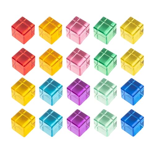 20 Stück Acryl Stapelblöcke, Lernspielzeug, Sensorischer, Glatter, Hoher Regenbogen für Jungen Und Mädchen, Würfel von Generic