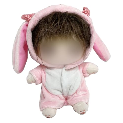 20 cm Puppenkleidungsset, 4 entzückende Outfits mit Tiermotiven für Puppen (Dinosaurier/Kuh/Kaninchen), weiches Kostüm mit passenden Schuhen für 8 große Stofftiere, ausgenommen Dol (D, 20x10x1cm) von Generic