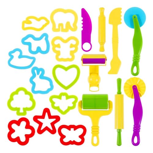 20-teiliges Playdough Werkzeugset – Knetwerkzeuge mit Formen, Walzen und Ausstechern | Kunststoff Knetzubehör für kreatives Spielen | Perfekt für Kinder im Alter von 2 bis 4 Jahren 20-teiliges Playdough Werkzeugset – Knetwerkzeuge mit Formen, Walzen und Ausstechern | Kunststoff Knetzubehör für kreatives Spielen | Perfekt für Kinder im Alter von 2 bis 4 Jahren von Generic