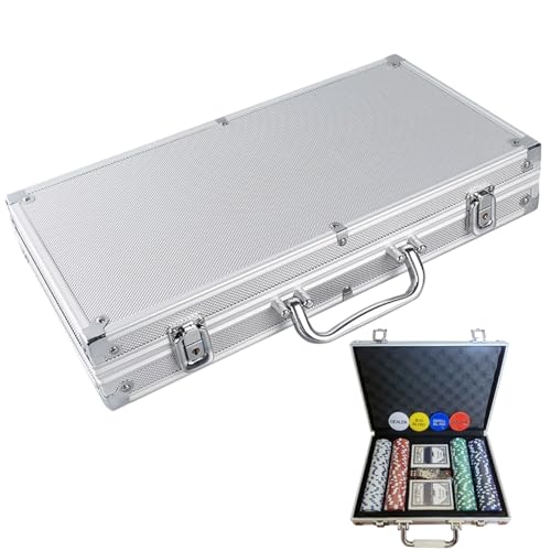 200-teiliges Poker-Set mit Aluminiumkoffer - Komplette Sammlung von Stilchips, 2 Kartenbrücken, Wiederverkäufern und Blindknöpfen, Würfeln und Filzmatten - Ideal für Te Spiele 200-teiliges Poker-Set mit Aluminiumkoffer - Komplette Sammlung von Stilchips, 2 Kartenbrücken, Wiederverkäufern und Blindknöpfen, Würfeln und Filzmatten - Ideal für Te Spiele von Generic