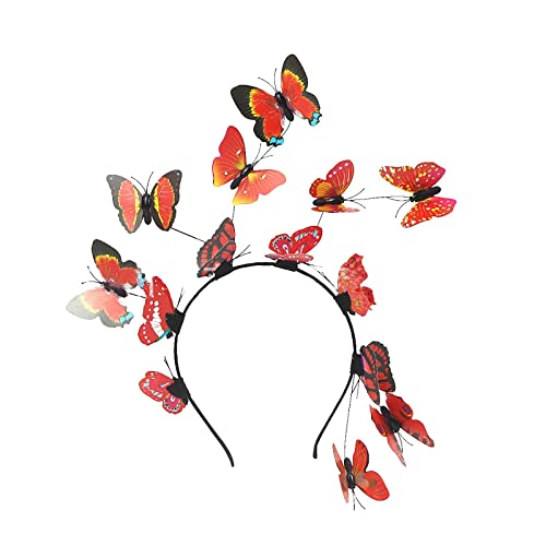 2024 Damen Schmetterlings Stirnbänder Dekorative Schmetterling Haarband Fasching Haarschmuck Kostüm Schmetterling Haarband Stirnband Party Haarreif Kopfschmuck Karneval Accessories für Mädchen (H) von Generic