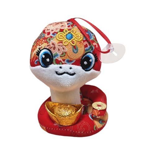 2025 chinesische Sternzeichen Puppe Schlangenpuppen Jahr Von Maskottchen Puppe Spielzeug Anhänger Stofftiere Anhänger Frühling Festival Dekoration Kinder Neujahrs Hängeornamente (Hellrosa, One Size) von Generic
