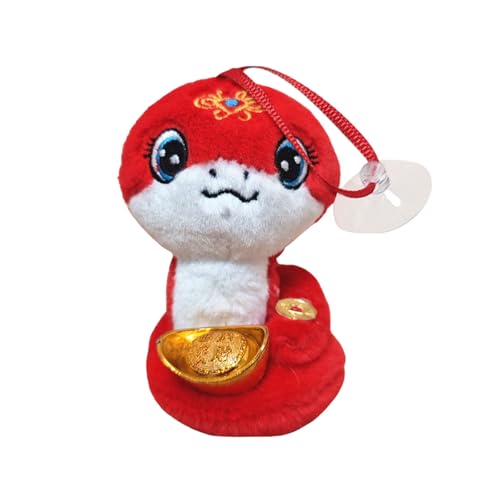 2025 chinesische Sternzeichen Puppe Schlangenpuppen Jahr Von Maskottchen Puppe Spielzeug Anhänger Stofftiere Anhänger Frühling Festival Dekoration Kinder Neujahrs Hängeornamente (Rosa, One Size) von Generic