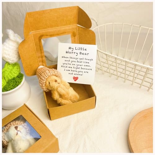 2026 Neue My Little Sorge Bär Abschlussbären, Handgefertigter Mini Plüsch Teddybär In Der Box mit Positiver Kartenpockt Umarmung Aadnungsable Little Puppe In Einer Schachtel Emotionale Brown 2026 Neue My Little Sorge Bär Abschlussbären, Handgefertigter Mini Plüsch Teddybär In Der Box mit Positiver Kartenpockt Umarmung Aadnungsable Little Puppe In Einer Schachtel Emotionale Brown von Generic