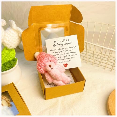 2026 Neue My Little Sorge Bär Abschlussbären, Handgefertigter Mini Plüsch Teddybär In Der Box mit Positiver Kartenpockt Umarmung Aadnungsable Little Puppe In Einer Schachtel Emotionale pink 2026 Neue My Little Sorge Bär Abschlussbären, Handgefertigter Mini Plüsch Teddybär In Der Box mit Positiver Kartenpockt Umarmung Aadnungsable Little Puppe In Einer Schachtel Emotionale pink von Generic