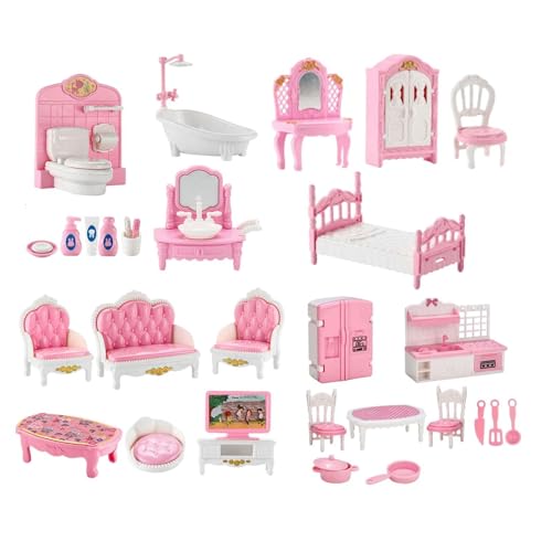 22 Teiliges Puppenhaus Möbel Set, Spielhaus Zubehör für Jungen, Mädchen, Kleinkinder 22 Teiliges Puppenhaus Möbel Set, Spielhaus Zubehör für Jungen, Mädchen, Kleinkinder von Generic