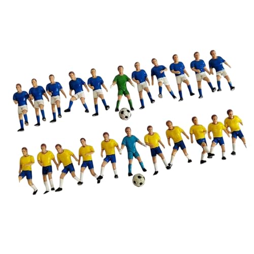 22PCS Miniatur Fußball Figuren, Miniatur Fußballspieler, Miniature Football Player Figures, Mini Soccer Men Figures Model für Miniaturszene Desktop-Dekorationen Geburtstagsgeschenk von Generic