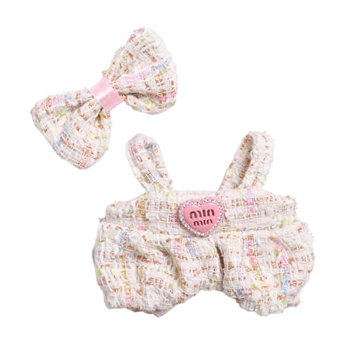 2Pcs Mini Plüsch Puppe Kleidung Set Mädchen Puppe Outfits Kleidung Anzug für 15 cm oder 17 cm Puppen, Weiß 2Pcs Mini Plüsch Puppe Kleidung Set Mädchen Puppe Outfits Kleidung Anzug für 15 cm oder 17 cm Puppen, Weiß von Generic