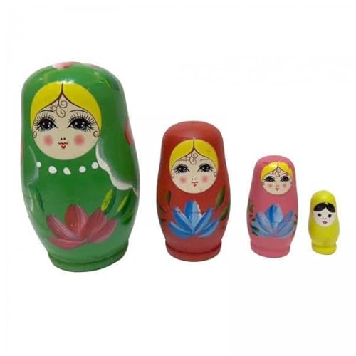 2X 4 Stücke Puppen Russische Puppen Holz Stapeln Nested Set Handgefertigte Spielzeuge für Neujahr Geburtstag Kinder Kinder Geschenk von Generic
