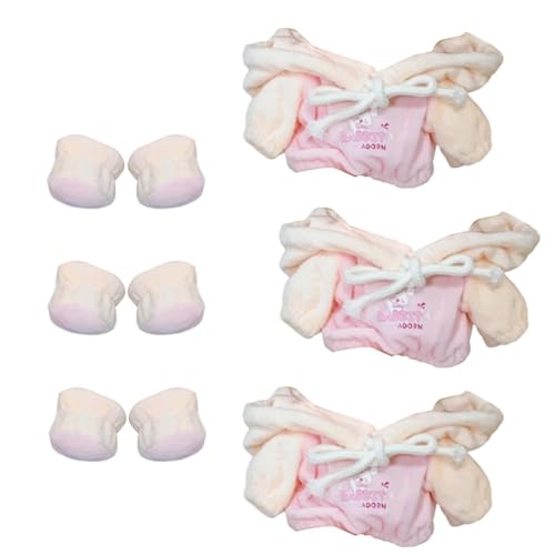 3-teiliger Baumwoll-Puppenpullover mit Schuhkostümen, pädagogisches Rollenspiel, DIY-Ankleide-Langarmshirts für 7,87-Zoll-Puppen, ROSA 3-teiliger Baumwoll-Puppenpullover mit Schuhkostümen, pädagogisches Rollenspiel, DIY-Ankleide-Langarmshirts für 7,87-Zoll-Puppen, ROSA von Generic
