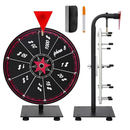 30,5 cm (12 Zoll) Drehrad – Trockenlösch-Rad mit 10 Steckplätzen, Markierungen und Radierer, ideal für Spiele, Partys und Messen von Generic