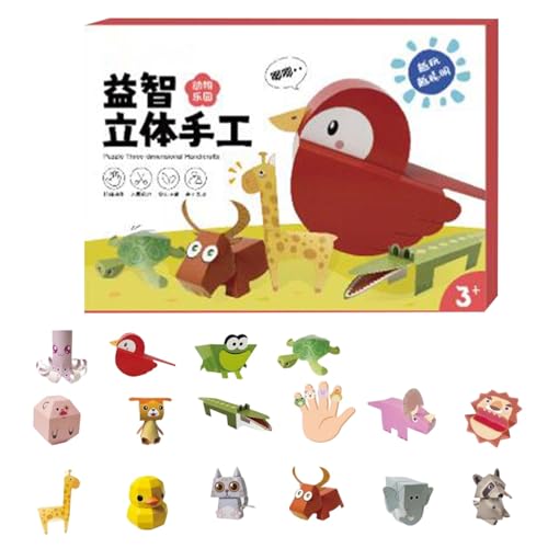 3D-Buch-Bastel- und Kunstset, DIY-Schnitt-3D-Papiermodelle, Mobiles Papierbastelbuch, einfaches handgefertigtes Tierfiguren-Set Vzm589 (A, 29.7x21CM) von Generic