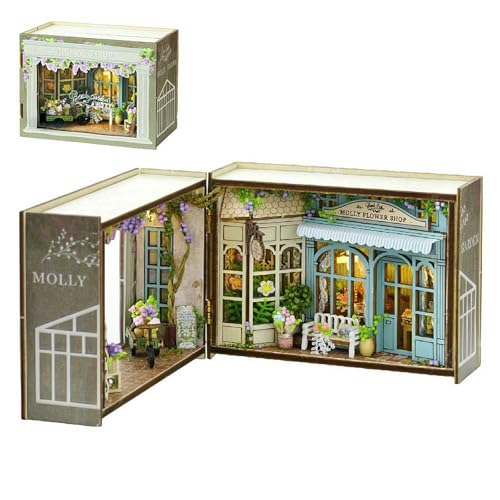 3D Cottage im europäischen Stil – Maßstab 1:32, geöffnet und geschlossen, Mini-Würfel, Holzhausbuch, Nook, kreativer Raum für Kinder, Teenager, Erwachsene (Garten) von Generic