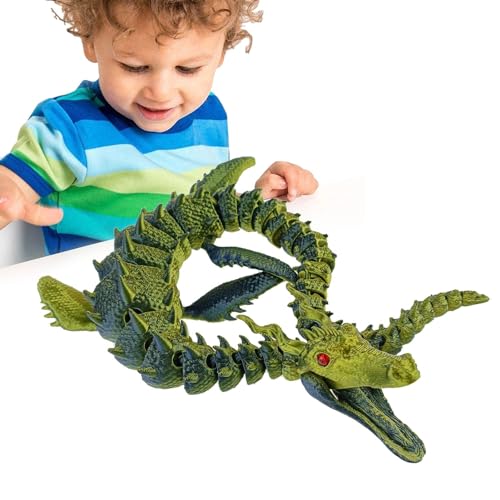 3D-Druck-Drache, 3D-Drachen-Zappelspielzeug | 3D-Drachen mit flexiblen Gelenken | Voll bewegliches 3D-gedrucktes Drachen-Zappelspielzeug für Erwachsene, Jungen und Kinder von Generic