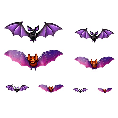 3D-Fledermaus-Aufkleber Halloween-Fledermaus-Wandaufkleber, Wiederverwendbare PVC-Fledermaus-Wanddekoration, 2 Farben, 8 Größen, beängstigende Graffiti Aufkleber Name (A, One Size) von Generic