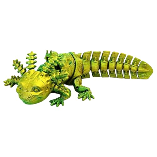 3D -Gedruckter Axolotl Spielzeug artikulierter mechanischer Axolotl -Figur (gelb Grün) (H) von Generic