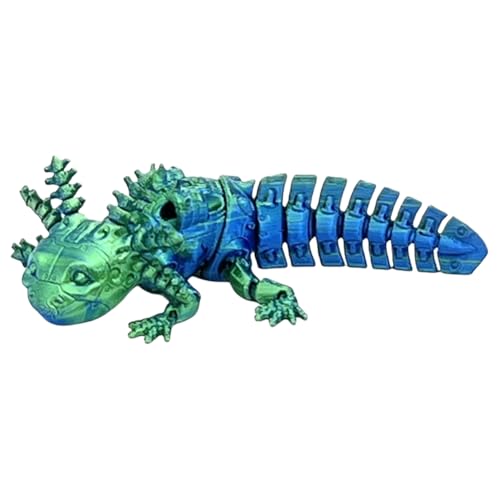 3D -Gedruckter Axolotl Spielzeug artikulierter mechanischer Axolotl -Figur -Geschenk (blau grün) (g) von Generic