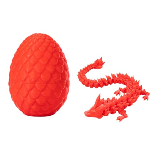 3D Gedruckter Drache, 3D Printed Dragon in Egg, Realistische Bewegliche Drachen Modell Figuren, Schlüpfender Drache im Ei, Flexibles Chinesischer Drache Figur (N) von Generic