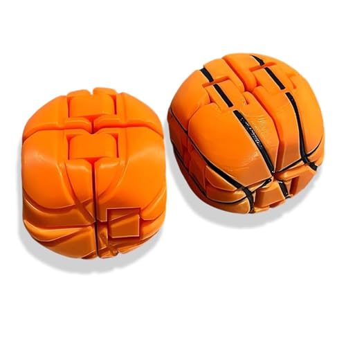 3D-Gedruckter Zappelwürfel Basketball, Stresswürfel Basketball, kreativer Würfel-Basketballspielzeug, Stress und Angst entspannend, unendlich Flip Magic Cube Basketball (Mix) von Generic