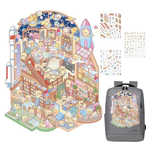 3D-Haus-Aufkleber-Set, 3D-Aufkleber-Szene | Cartoon-Wissenschaftsmuseum-Aufkleber, süßerErhöhter Realismus-Aufkleberszene, Hausaufkleber für Kinder, Familie, Freunde zum chinesischen Neuja 3D-Haus-Aufkleber-Set, 3D-Aufkleber-Szene | Cartoon-Wissenschaftsmuseum-Aufkleber, süßerErhöhter Realismus-Aufkleberszene, Hausaufkleber für Kinder, Familie, Freunde zum chinesischen Neuja von Generic