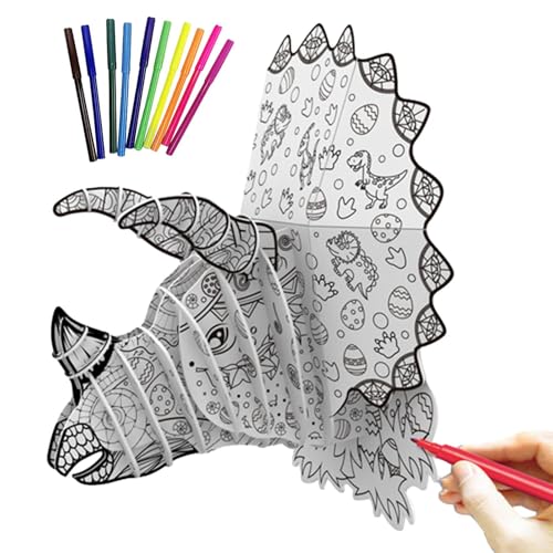 3D-Malerei-Puzzle-Set - -Malset 3D-Puzzlespielzeug - 3D-Malpuzzle-Set 10 Malstiften, frühpädagogisches Puzzle-Spielzeug zur Kreativitätsentwicklung zum Malen von Generic
