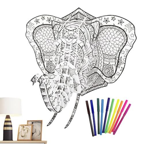 3D-Malpuzzle-Set | -Malerei-Bastelspielzeug-Set | 3D-Malpuzzle-Set 10 Malstiften, frühpädagogisches Puzzle-Spielzeug zur Kreativitätsentwicklung zum Malen von Generic