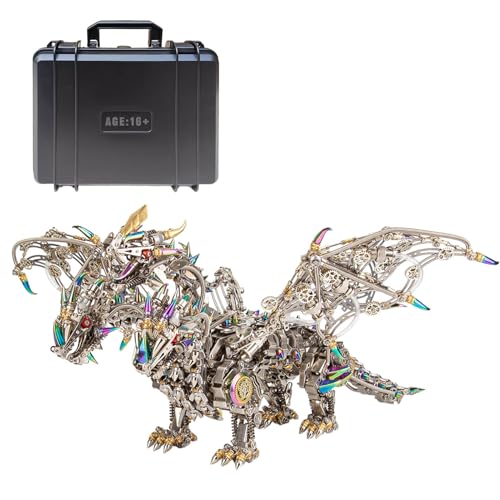 3D Metal Puzzle Tiere, 2900+ Stück DIY Gorekia Mechanischer Drache 3D Mechanical Puzzle Modellbausatz Erwachsene mit Werkzeug von Generic