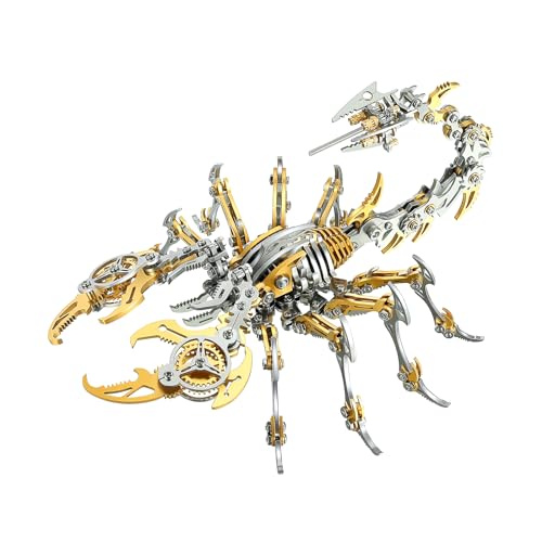3D Metall Puzzle Scorpion King Mechanical Modellbausatz Erwachsene Insektenminiaturen Anspruchsvolles DIY-montageblock-Puzzle, Spielzeug für Erwachsene (Gold) von Generic
