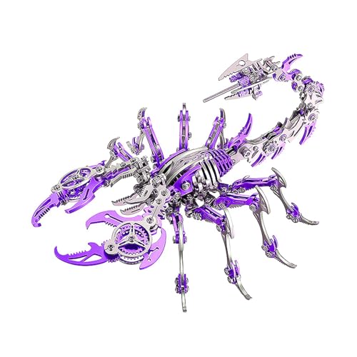 3D Metall Puzzle Scorpion King Mechanical Modellbausatz Erwachsene Insektenminiaturen Anspruchsvolles DIY-montageblock-Puzzle, Spielzeug für Erwachsene (Lila) von Generic