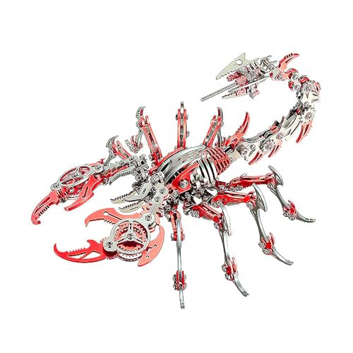 3D Metall Puzzle Scorpion King Mechanical Modellbausatz Erwachsene Insektenminiaturen Anspruchsvolles DIY-montageblock-Puzzle, Spielzeug für Erwachsene (Rot) von Generic