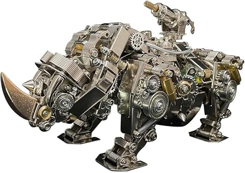 3D-Metall-Puzzles für Erwachsene, DIY-Montageset zum Bauen, Nashorn-Modellbausatz, 700 Teile, mechanisches Steampunk-Tiermodell, 3D-Puzzle, Schreibtisch-Ornament-Set, Bastelspielzeug 3D-Metall-Puzzles für Erwachsene, DIY-Montageset zum Bauen, Nashorn-Modellbausatz, 700 Teile, mechanisches Steampunk-Tiermodell, 3D-Puzzle, Schreibtisch-Ornament-Set, Bastelspielzeug von Generic