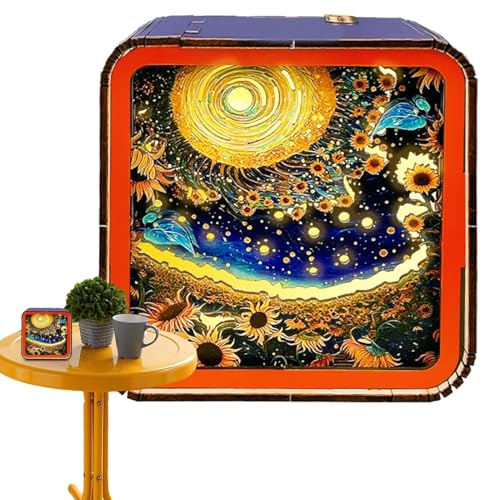 3D-Nachtlicht aus Holzpuzzle, Puzzle-Nachtlicht mit Landschaftsmotiv, Nachtlicht aus Holzpuzzle, USB-Aufladung, LED-Nachtlicht für Schlafzimmer, SA von Generic
