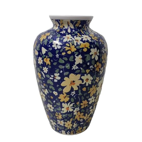 3D-Puzzle-, Vase, Blumenarrangement, Heimdekoration, Denksportaufgabe für alle Altersgruppen, Indoor-Aktivität, ABS-Kunststoff-Design Tne394 (Dark Blue, 16.5x10.5cm) von Generic