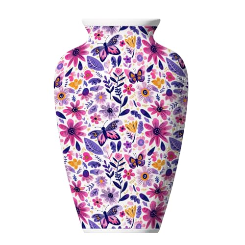 3D-Puzzle-, Vase, Blumenarrangement, Heimdekoration, Denksportaufgabe für alle Altersgruppen, Indoor-Aktivität, ABS-Kunststoff-Design Tne397 (Purple, 16.5x10.5cm) von Generic