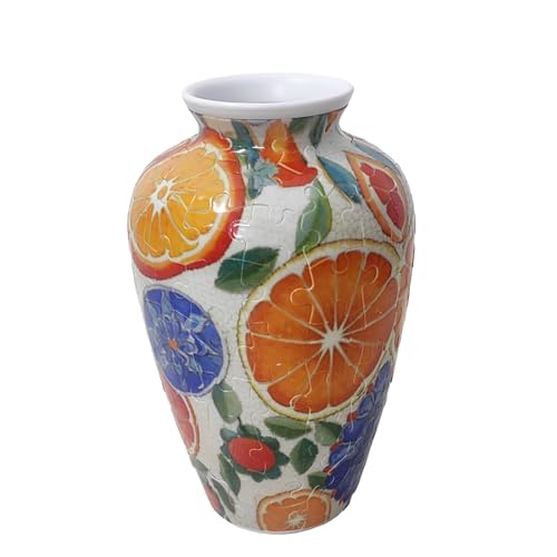 3D-Puzzle-, Vase, Blumenarrangement, Heimdekoration, Denksportaufgabe für alle Altersgruppen, Indoor-Aktivität, ABS-Kunststoff-Design Tne398 (White, 16.5x10.5cm) von Generic