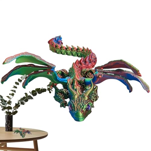 3D gedruckt Drachen,3D Print Dragon - 13 Klapp 3D Tier Spielzeug | Flexible Drachen Spielzeug für Kinder, Spielzeug für fliegende Drachen, Spielzeug für Executive Schreibtische für Kinder und von Generic