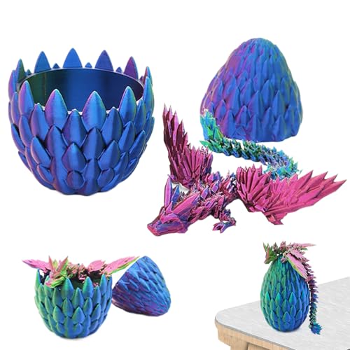 3D gedruckt in Eiern, 3D Eier,Gelenkkristallie | Drachenspielzeug, Sammlerfiguren, Schreibtischspielzeug für Kinder, Erwachsene, Wohnkultur von Generic