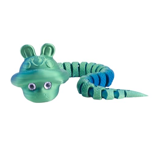 3D-gedrucktes süßes Kaninchen mit Hut Cartoon Jahr bewegliches Gliedmaßengelenk Kinderspielzeugmodell Zsh578 (Green, 36cm) von Generic